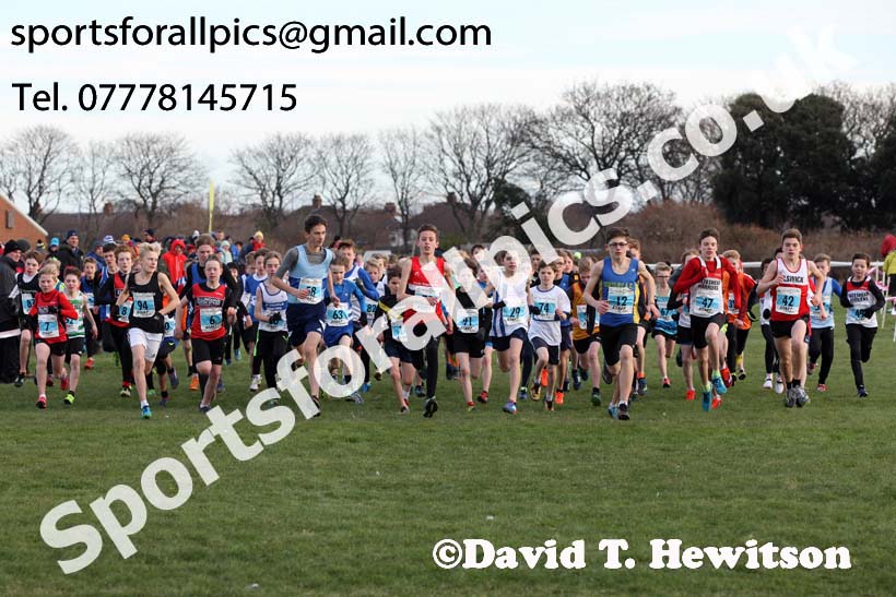 Boys under-13 North Eastern Cross Country, Redcar. Photo:  David T. Hewitson/Sports for All Pics